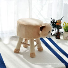 Wooden Frame Chair Covered Dressing cute pet animal decoration Room Low Stool Padded Bedroom wooden Foot Stool